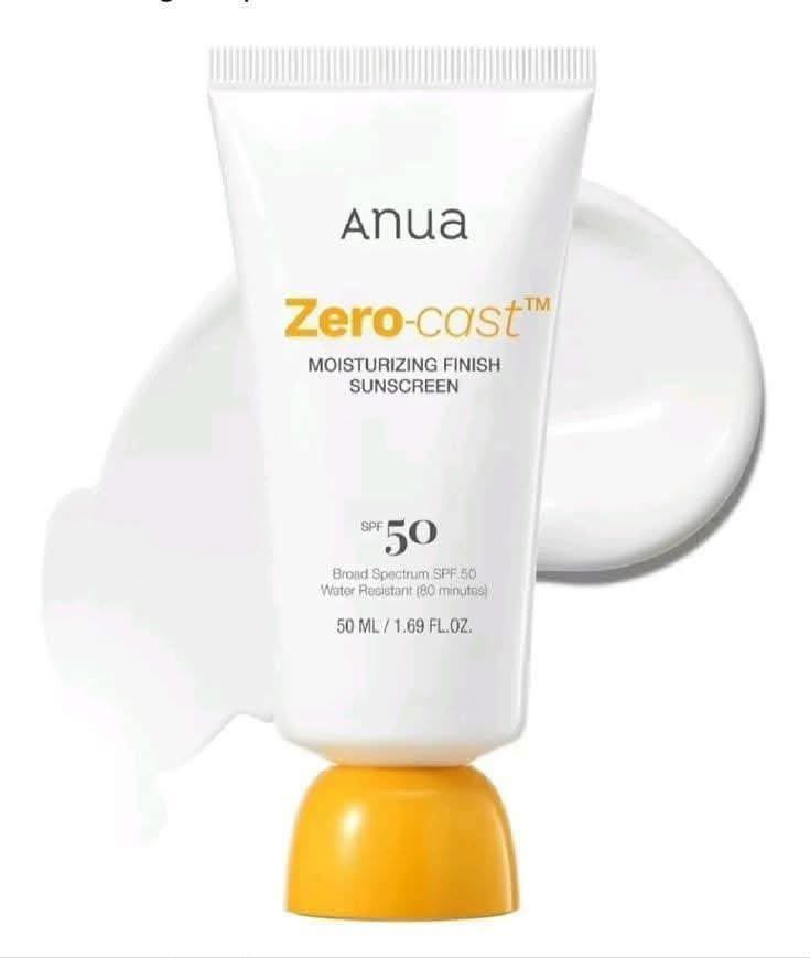 Anua, Zero-Cast™, Moisturising Finish Sun Cream